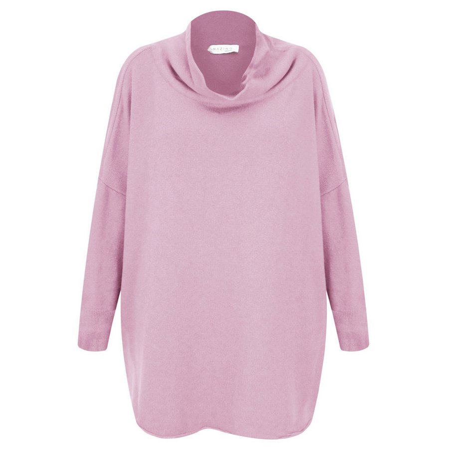 Amazing Woman Vera Oversized Knit Jumper Pale Pink front