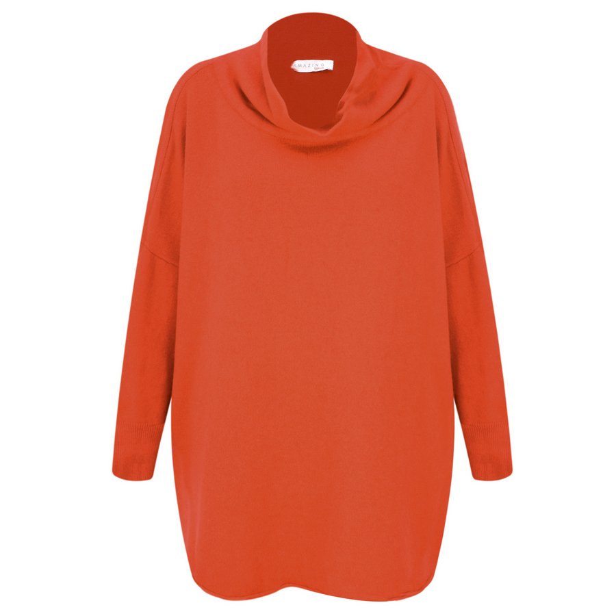 Amazing Woman Vera Oversized Knit Jumper Pumpkin front