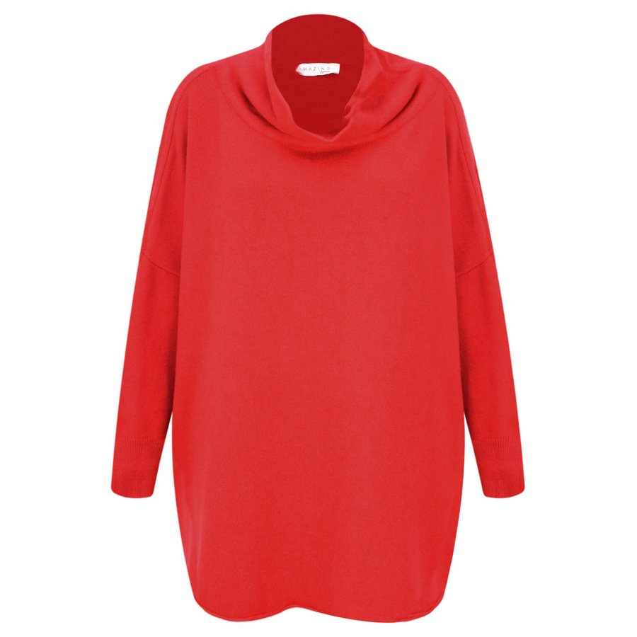 Amazing Woman Vera Oversized Knit Jumper in Red