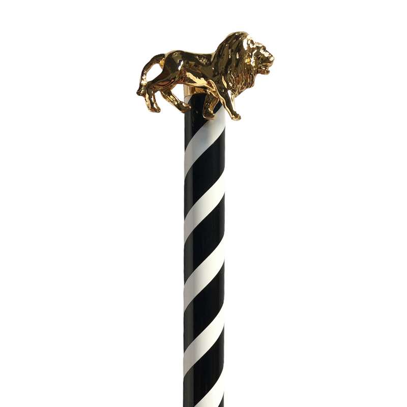 Animal Patterned Twist-action Black Ink Ballpoint Pen Lion