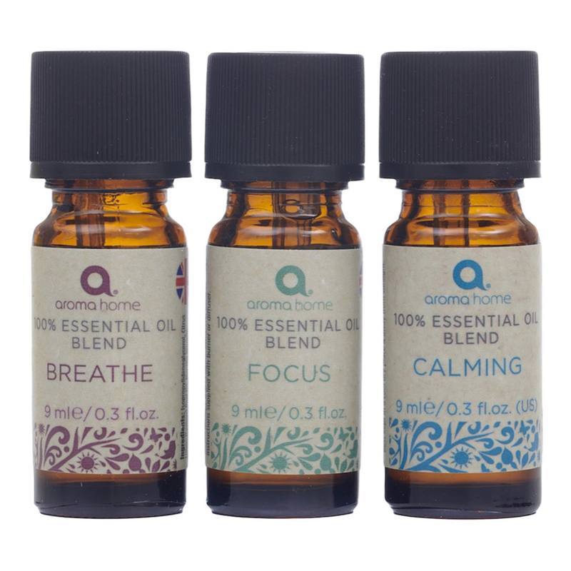 Aroma Home Mindfulness Essential Oils Trio Gift Pack contents