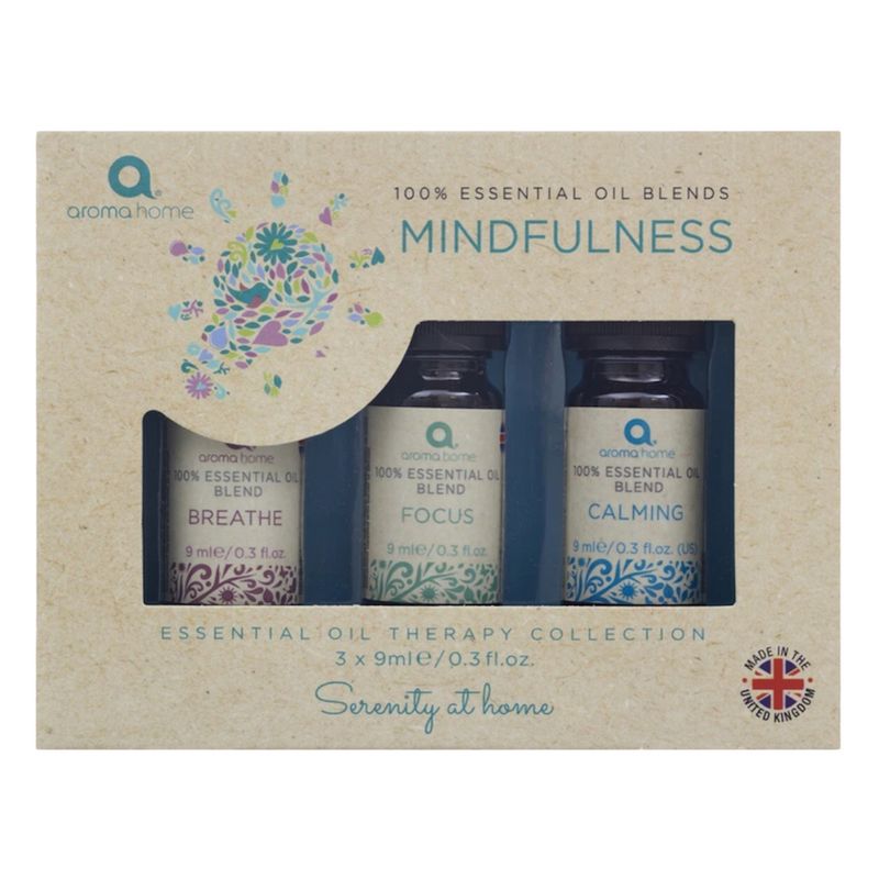 Aroma Home Mindfulness Essential Oils Trio Gift Pack front