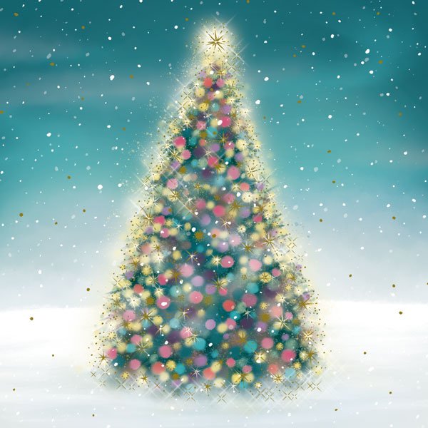 Art File Charity Christmas Cards Bauble Tree 6 pack XP359 front