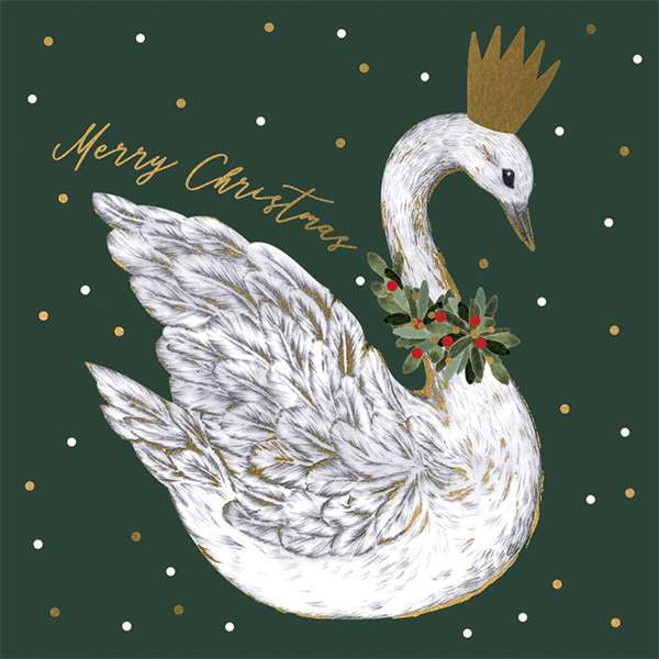 Art File Charity Christmas Cards Swan In Crown 6 pack XP332 front