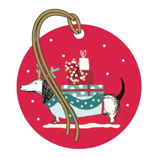 Art File Christmas Gift Tags Frank The Sausage Dog TAGX10