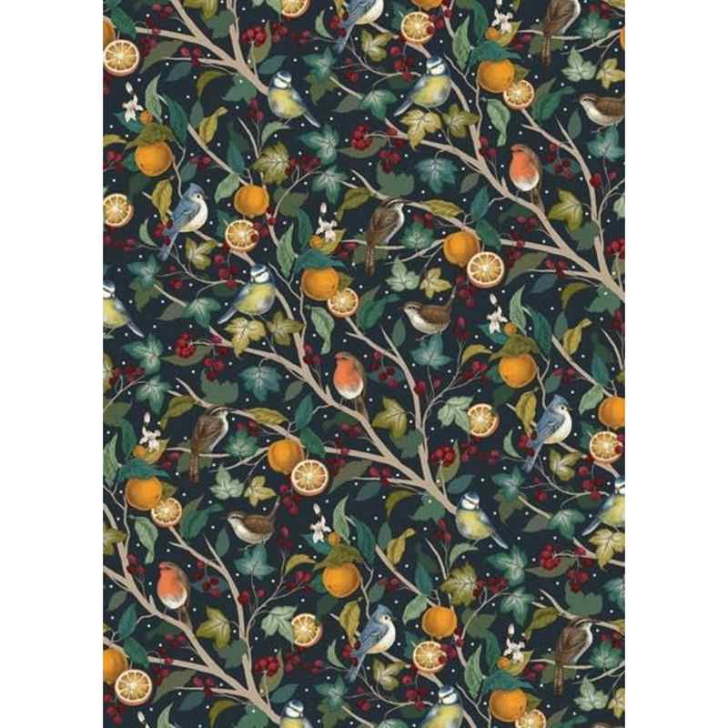 Art File Christmas Gift Wrap Birds & Oranges GWX35 main