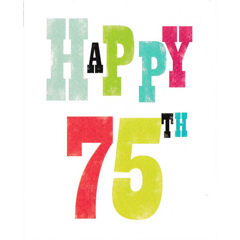 Art File Greetings Card Happy 75th Birthday IP61 front