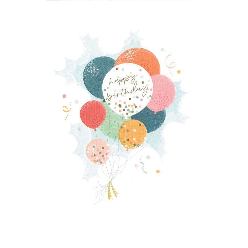 Art File Greetings Card Happy Birthday Balloons ME12A front
