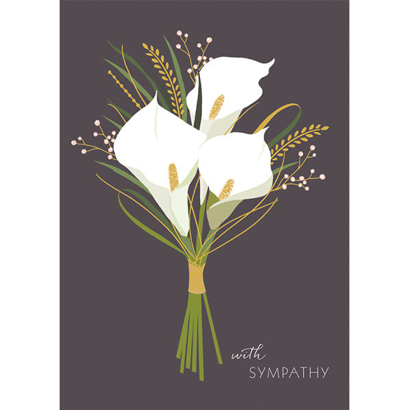 Art File Greetings Card With Sympathy Lillies SAM38