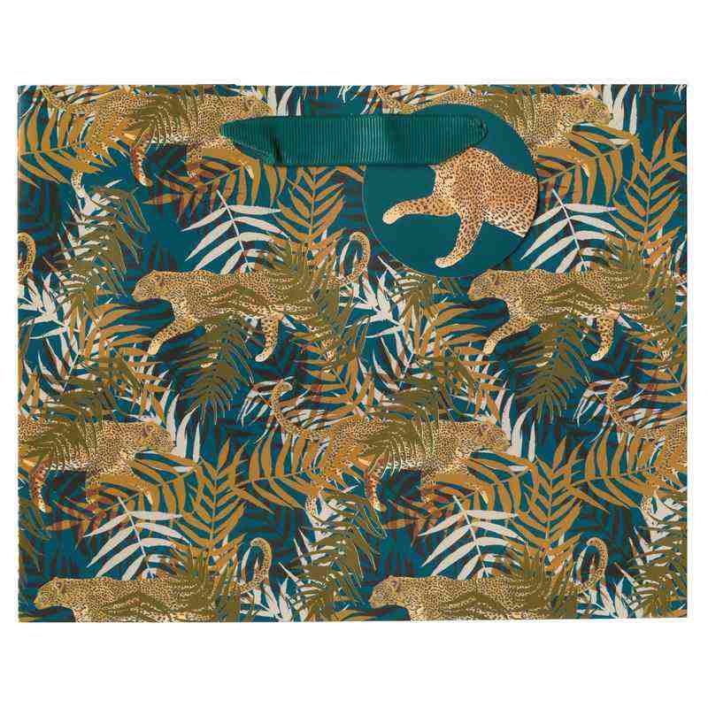 Leopard & Gold Palms Medium Gift Bag Landscape
