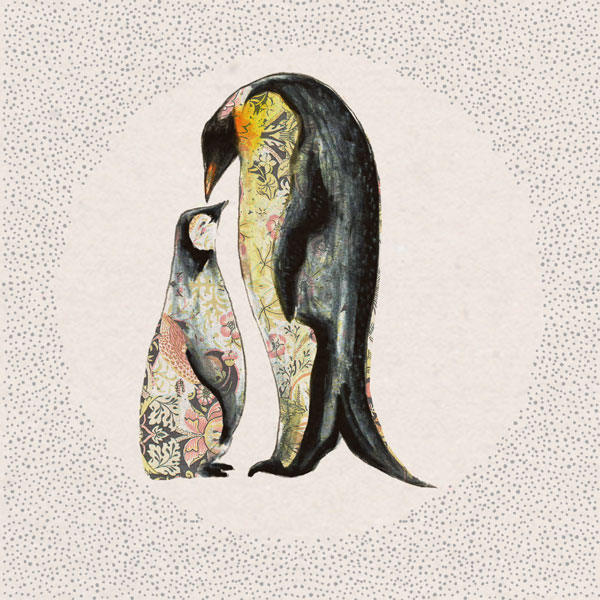 ArtFile Mother & Baby Penguins Card AK10