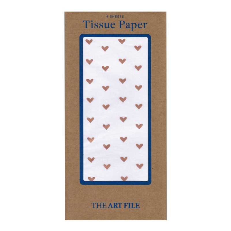 Art File Tissue Paper Rose Gold Hearts TIS12 in packet