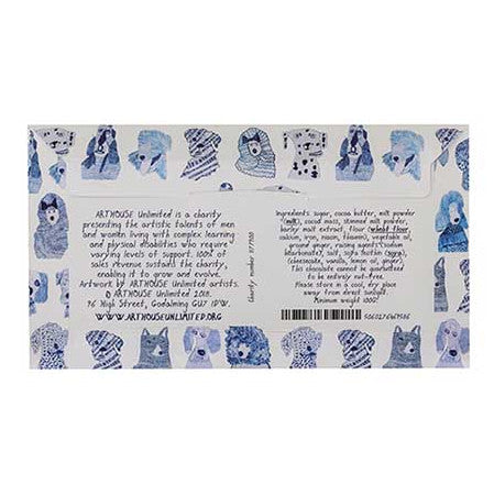 ArtHouse Blue Dogs Handmade Milk Chocolate Cheesecake with Ginger Nut Crunch back
