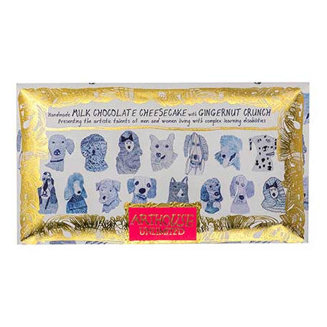 ArtHouse Blue Dogs Handmade Milk Chocolate Cheesecake with Ginger Nut Crunch front