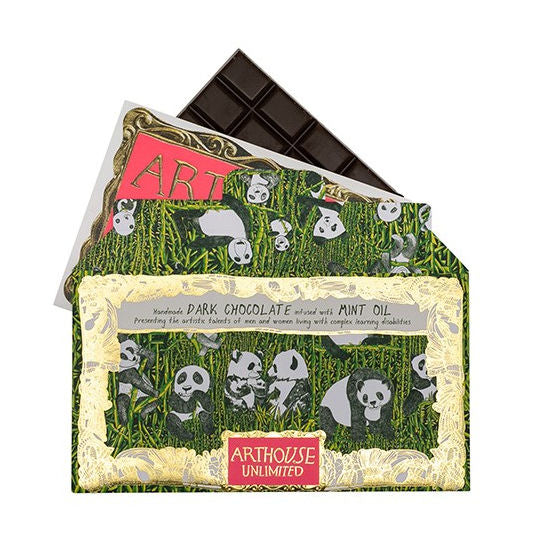 ArtHouse Panda Party Handmade Dark Chocolate with Mint Oil main