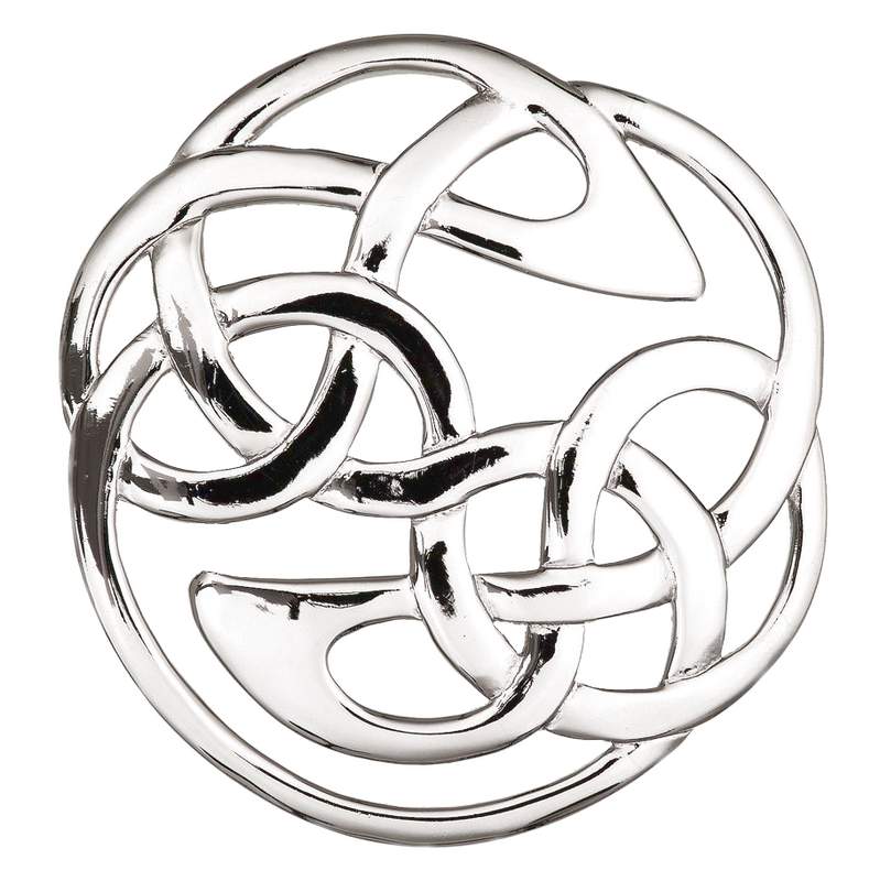 Pewter Celtic Knotwork Plaid Brooch 186