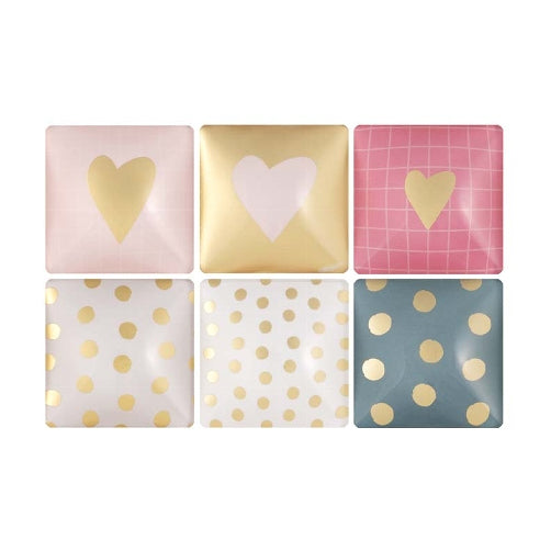 Magnet Square Assorted Hearts or Dots