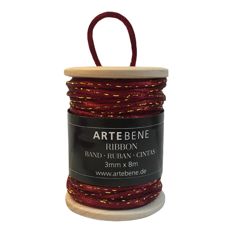 Artebene Cord Ribbon Red & Gold front