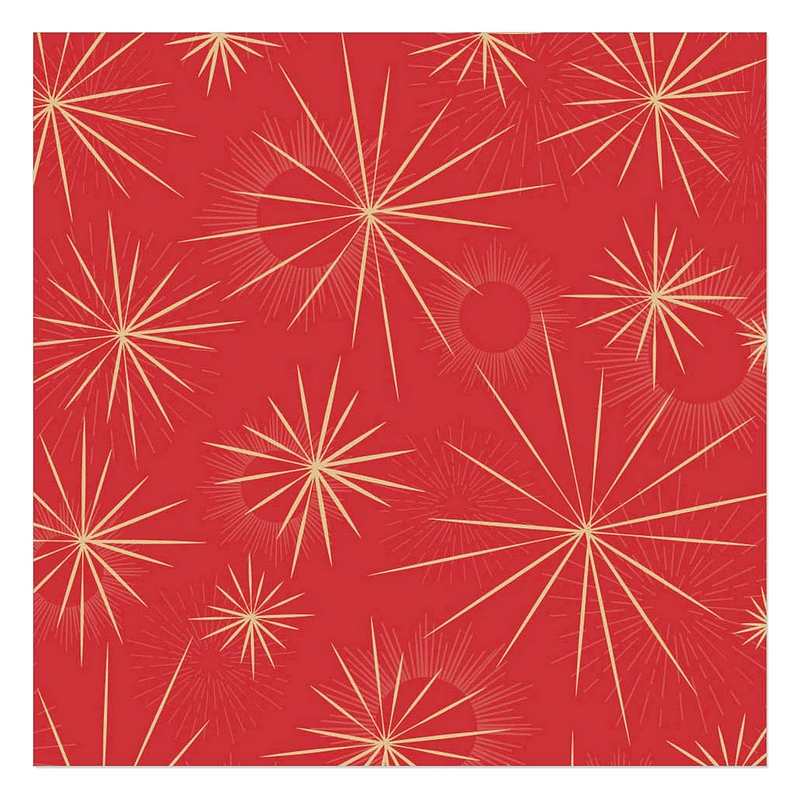 ArteBene Paper Napkins Gold Stars on Red