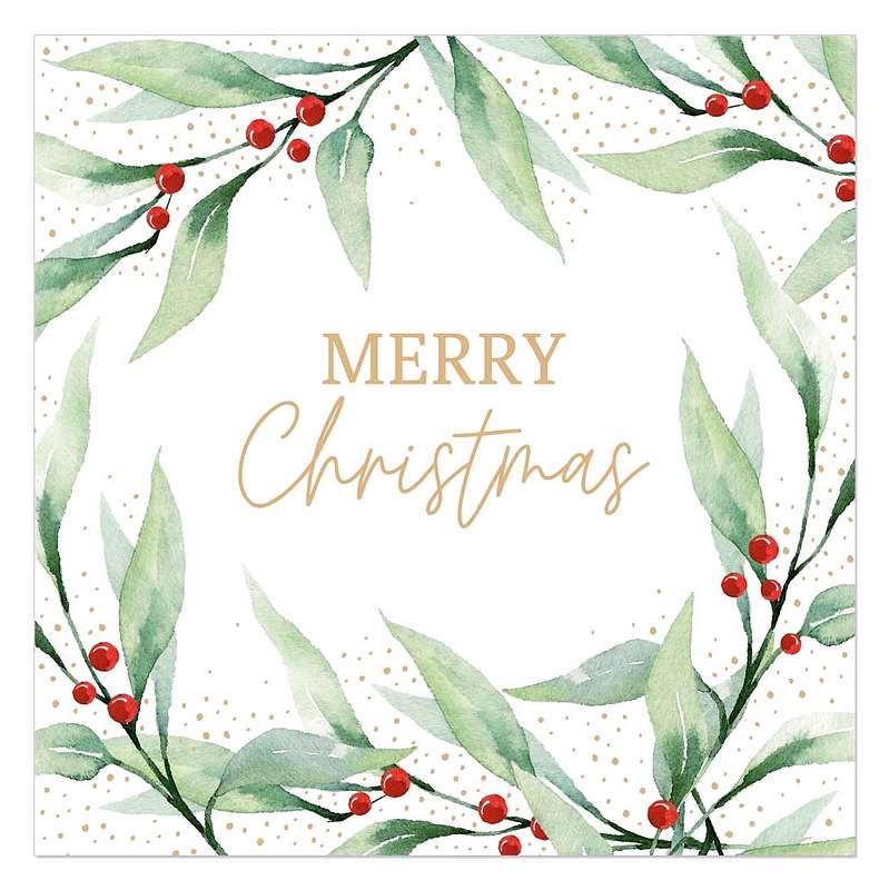 Artebene Paper Napkins Merry Christmas White 132957 front