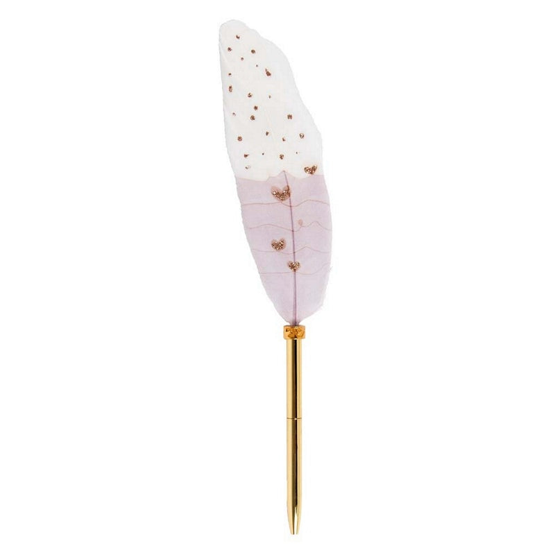 Feather Pen Pink & White