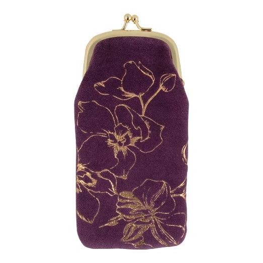 Artebene Velvet Glasses Case Purple With Gold 210518 front