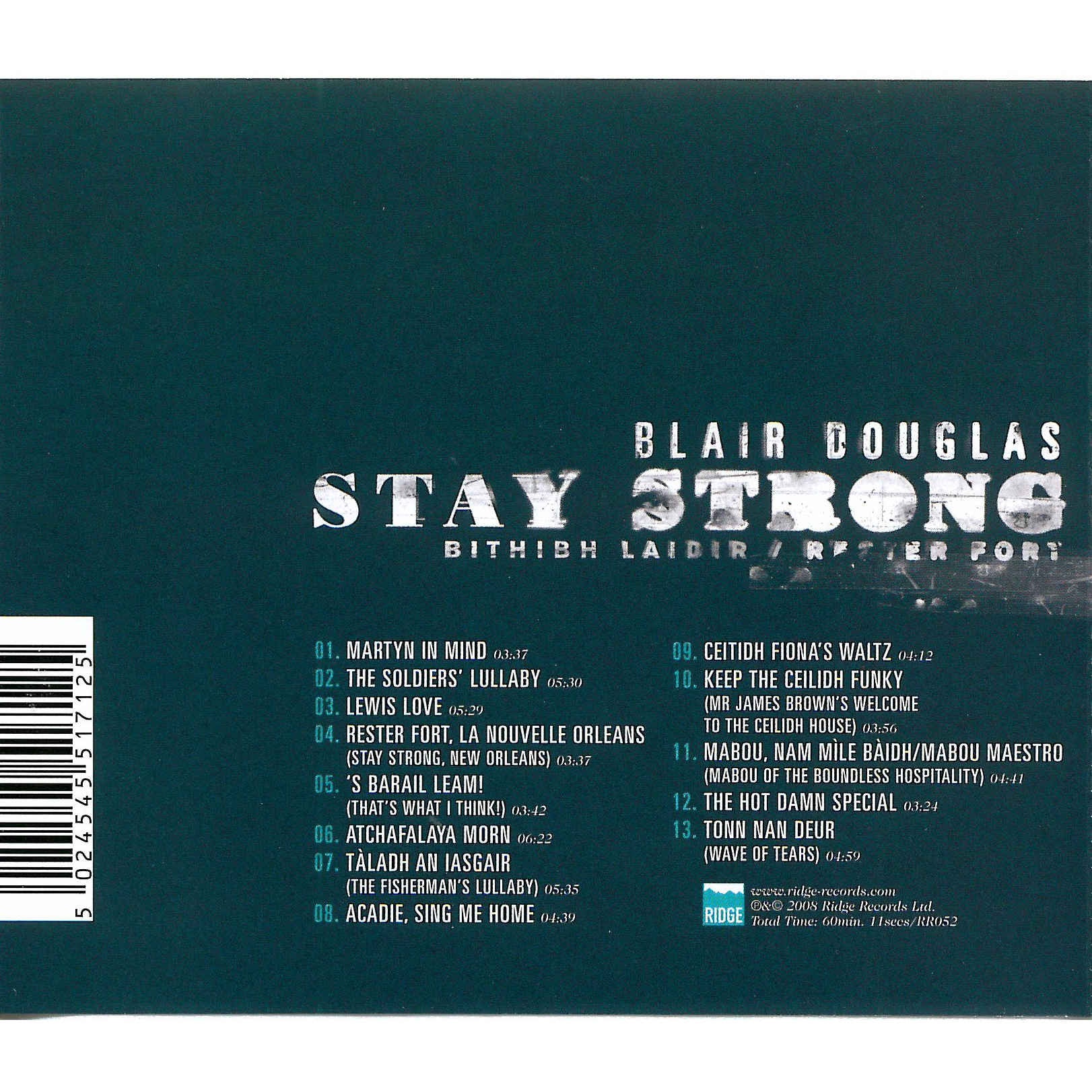 Blair Douglas - Stay Strong CD inlay