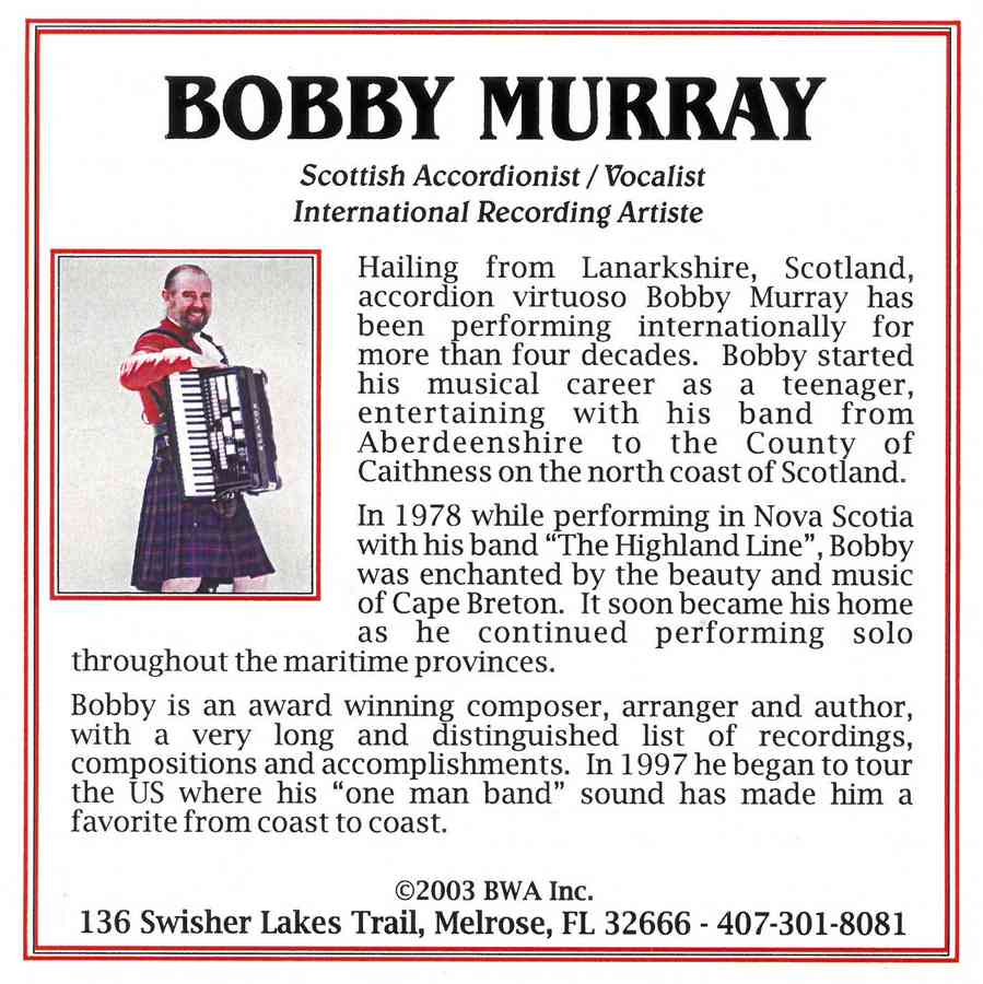 Bobby Murray - The Odds Scottish Dance Music CD booklet back