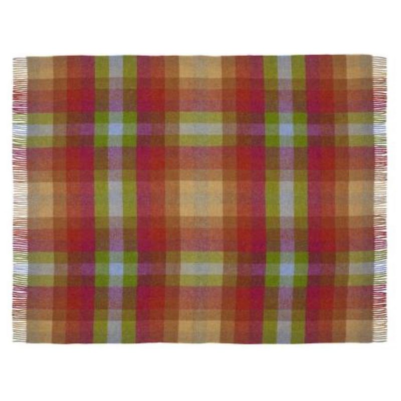 Bronte by Moon Harlequin Sunshine Shetland Wool Throw flat