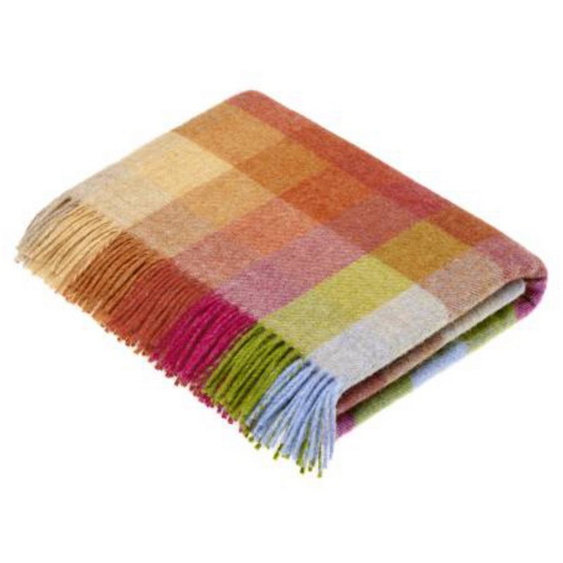 Bronte by Moon Harlequin Sunshine Shetland Wool Throw folded