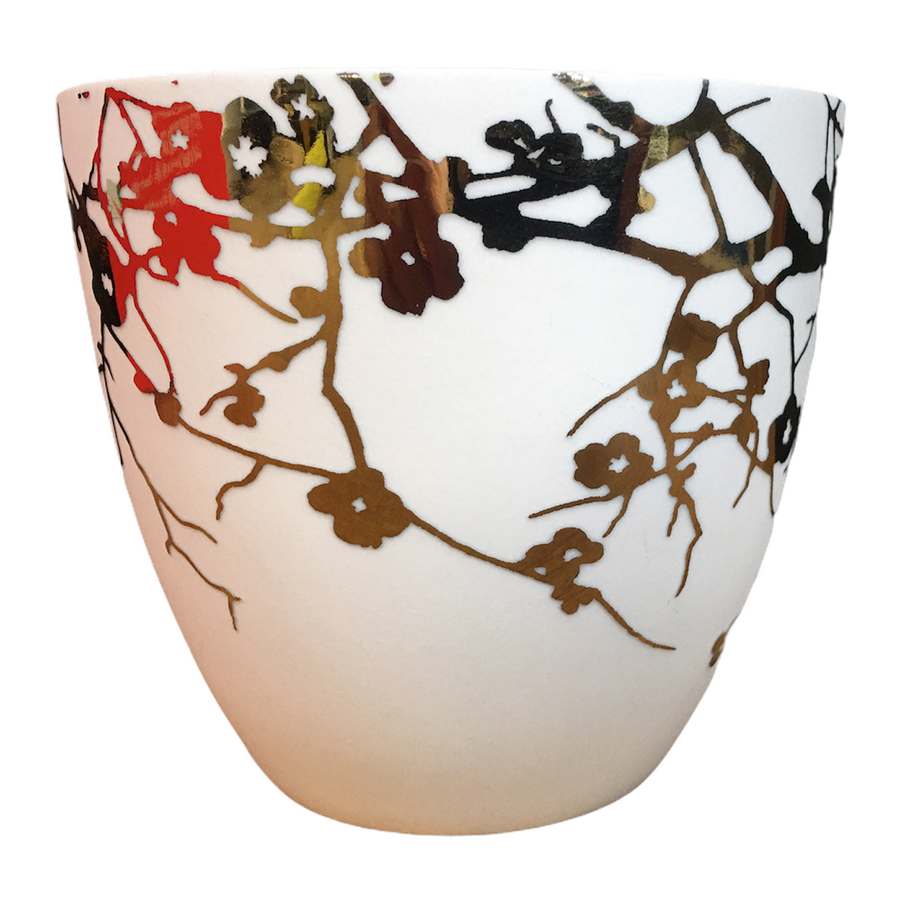 Broste Copenhagen Gold Foil Winter Tree T-Light Holder front