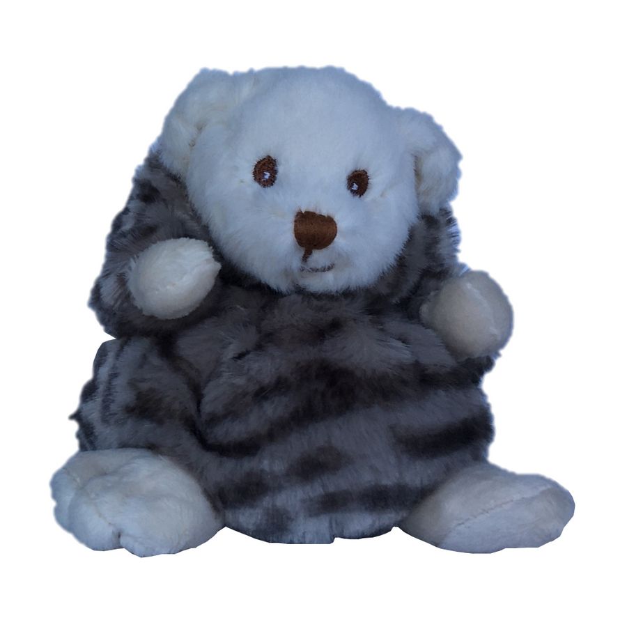 Bukowski Soft Toy Ziggy Bear Grey Cat hood down