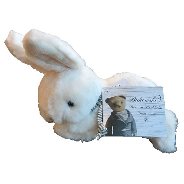 Bukowski White Toy Rabbit Coco with scarf side