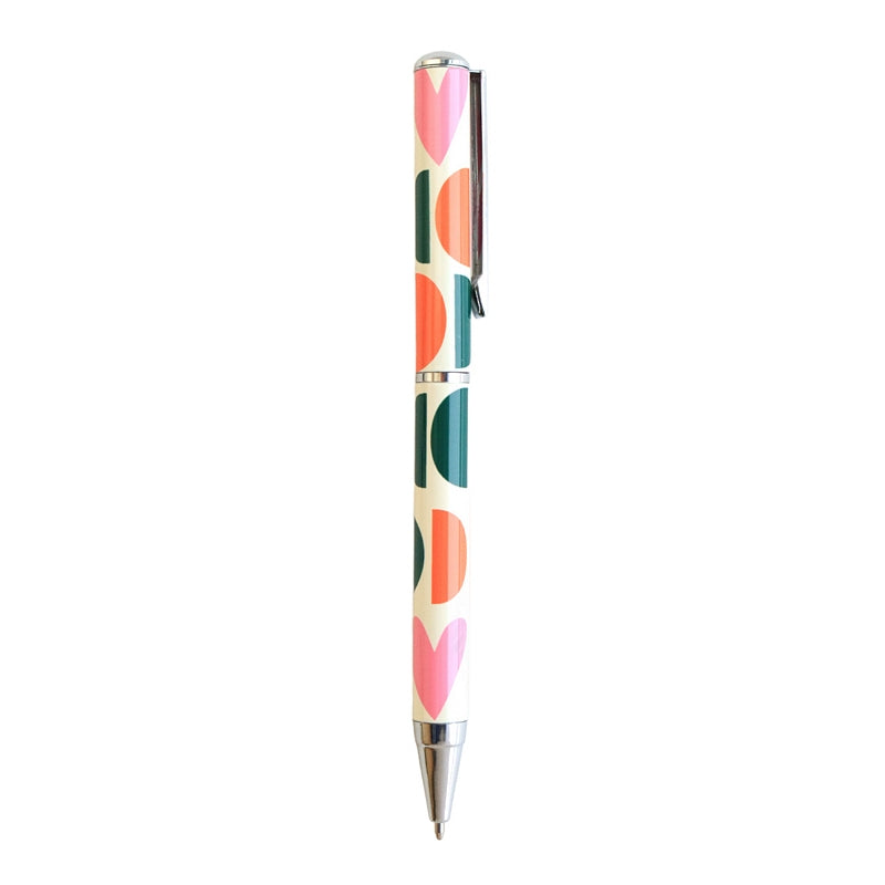 Caroline Gardner Ballpoint Pen Multi Geo Heart PEN127 open