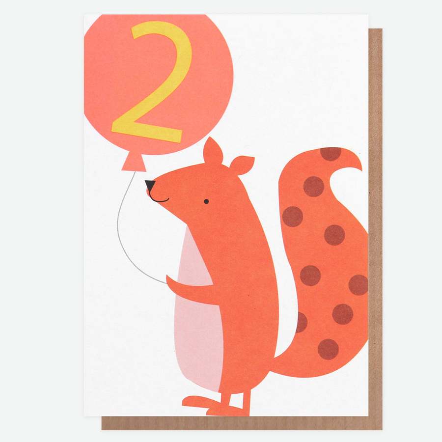 Caroline Gardner Birthday Card Age 2 Female Squirrel NEO029