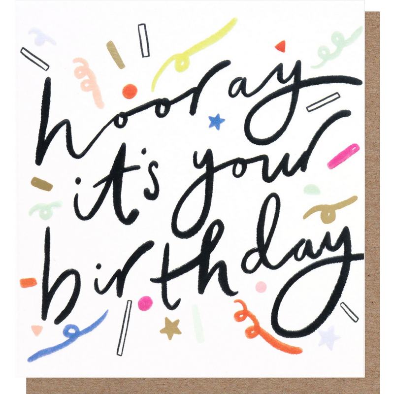 Caroline Gardner Confetti Hooray It's Your Birthday Card LLN004 front