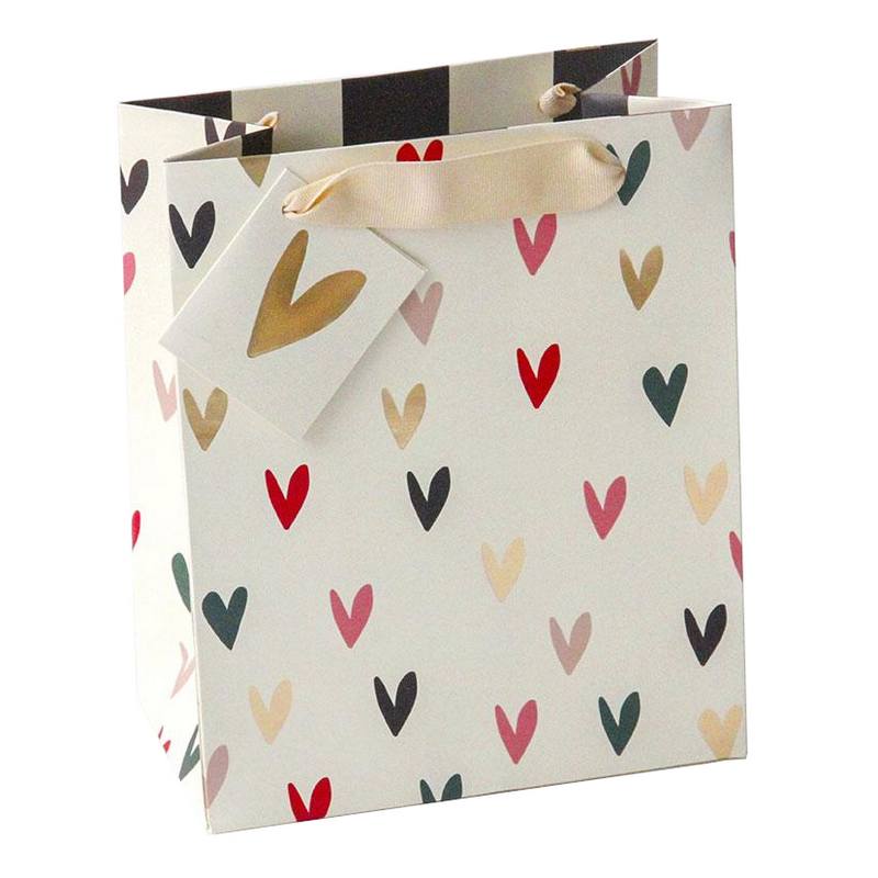 Caroline Gardner Gift Bag Scattered Hearts Medium GBS684 front