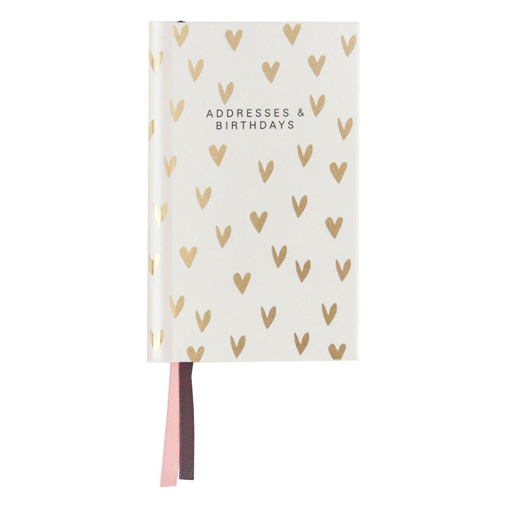 Caroline Gardner Gold Heart Handbag Address Book HAA103