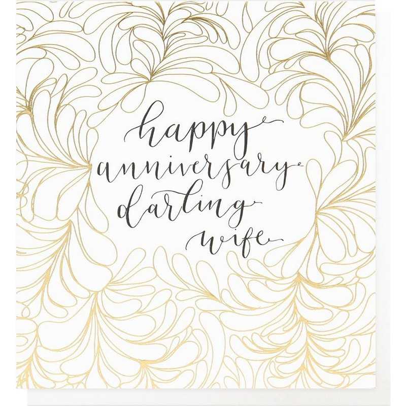 Caroline Gardner Greetings Card Happy Anniversary Darling Wife REF009 front