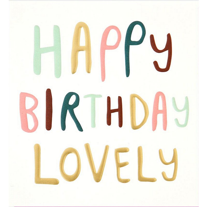Caroline Gardner Greetings Card Happy Birthday Lovely WRD015 front