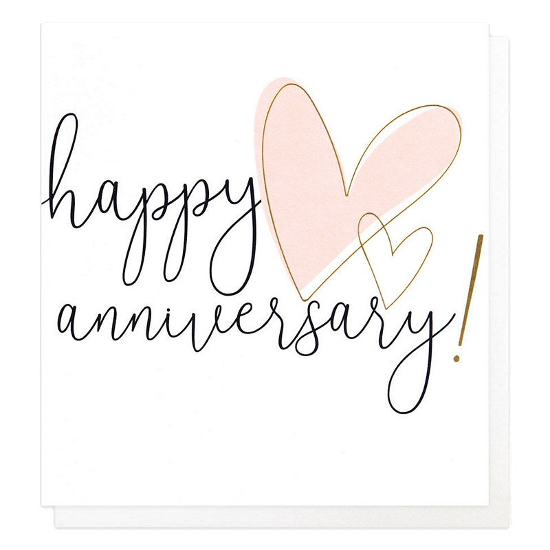 Caroline Gardner Happy Anniversary Pink Heart Card GNG004 front
