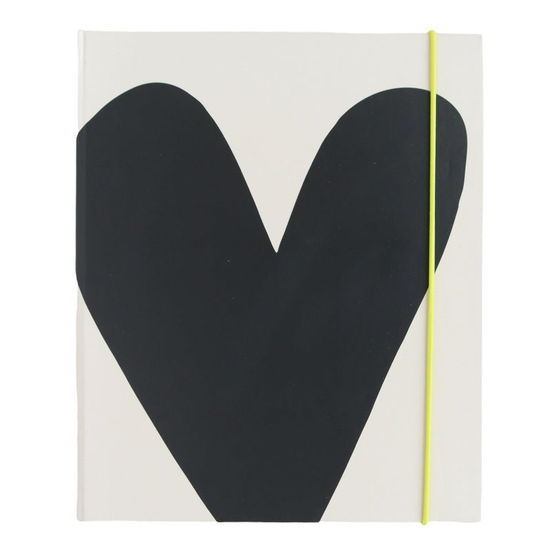 Caroline Gardner Hard Cover Organiser Charcoal Heart SPO104 front