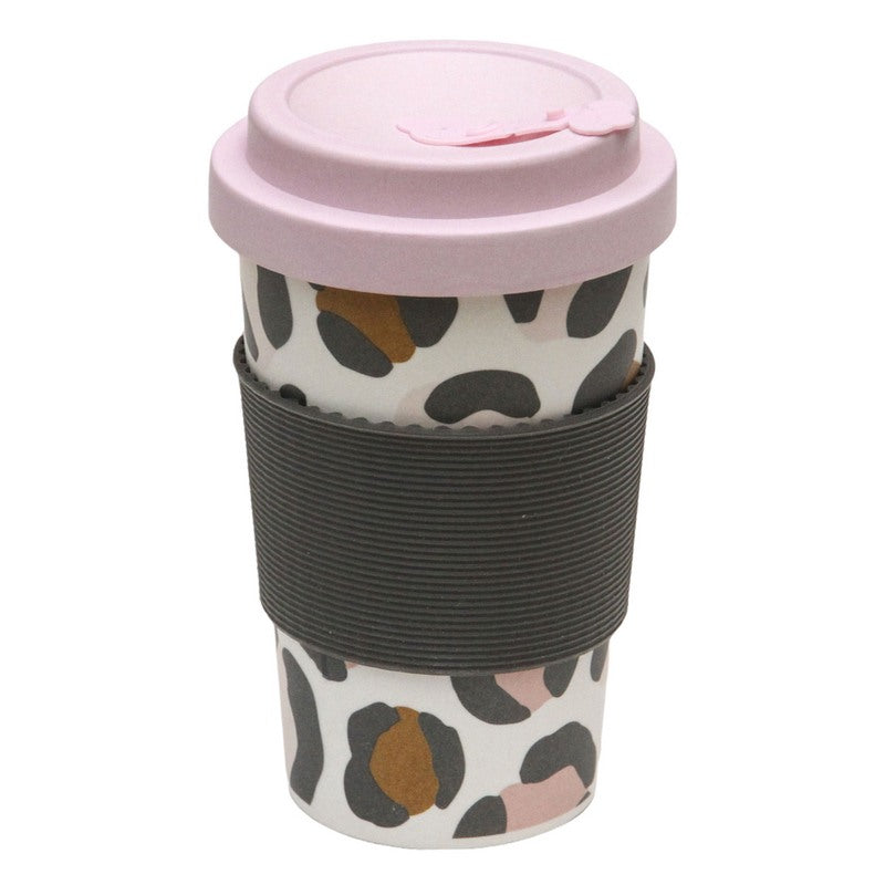 Caroline Gardner Leopard Bamboo Coffee Cup COF107 front