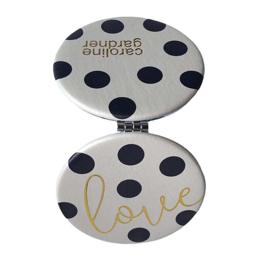 Caroline Gardner Love Scattered Spot Pocket Mirror outside
