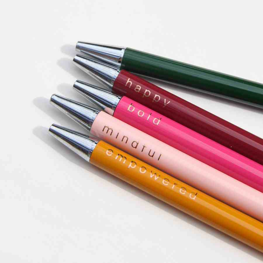 Caroline Gardner Multi Set Of 5 Pens FPK101 slogans