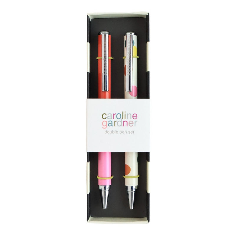 Caroline Gardner Orange & Pink Ballpoint Pen Box Set TPN102 in box