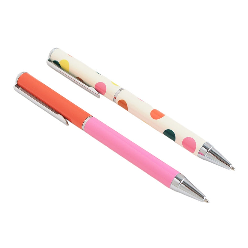 Caroline Gardner Orange & Pink Ballpoint Pen Box Set TPN102 open