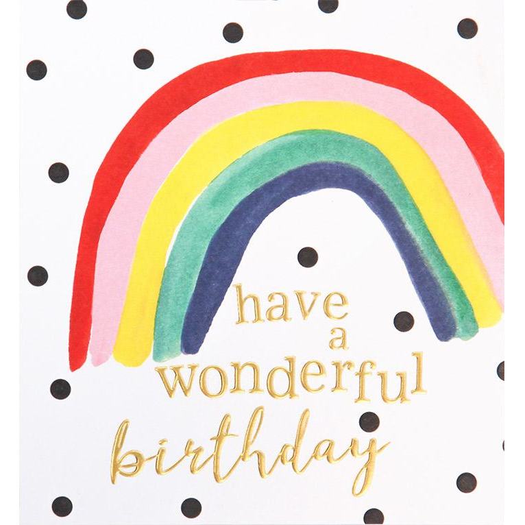 Caroline Gardner Painted Rainbow Have A Wonderful Birthday Card PAI007 front