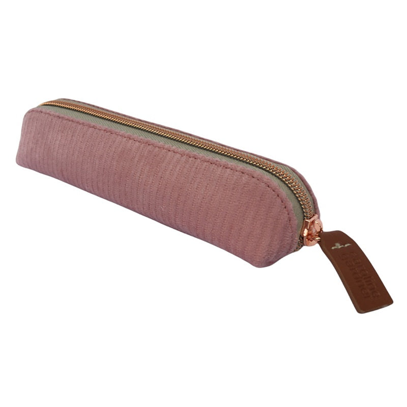 Caroline Gardner Pink Jumbo Cord Velvet Pencil Case EPC123 front