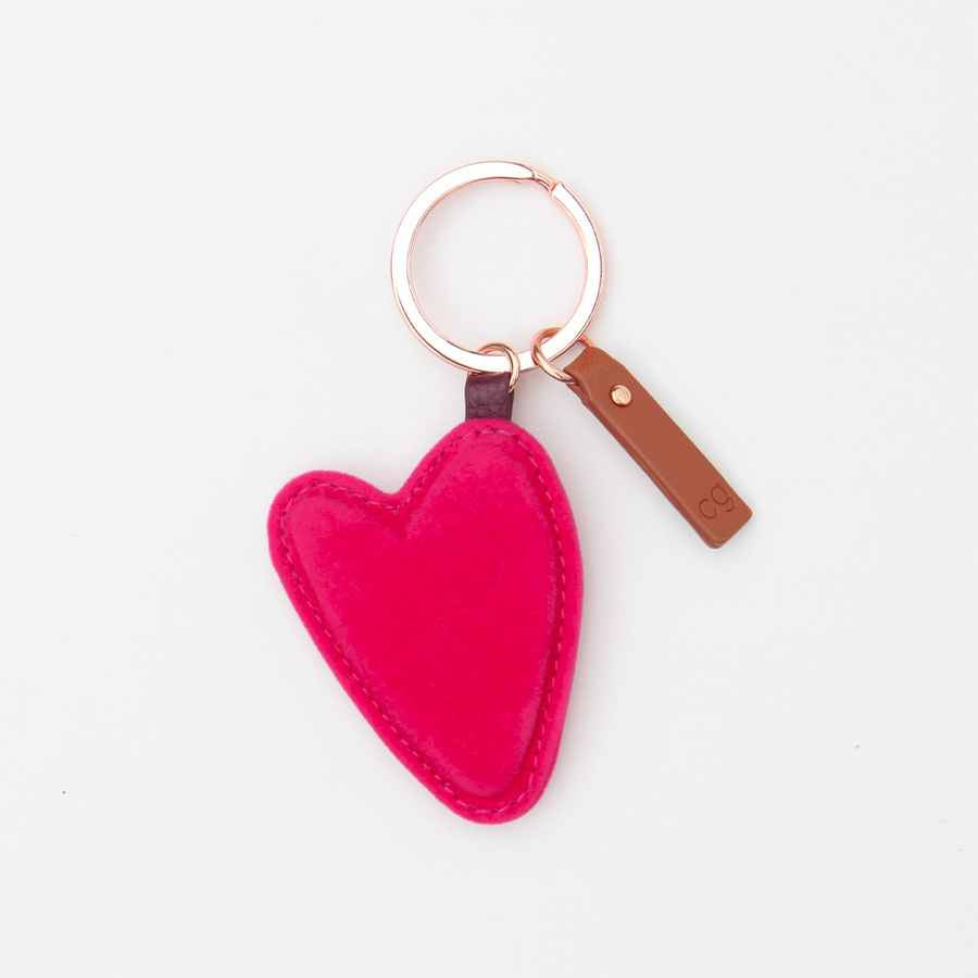 Caroline Gardner Pink Velvet Heart Keyring KEY008 main